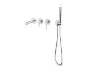 Bateria wannowa ścienna lugo cmb7554ch z zestawem natryskowym chrom