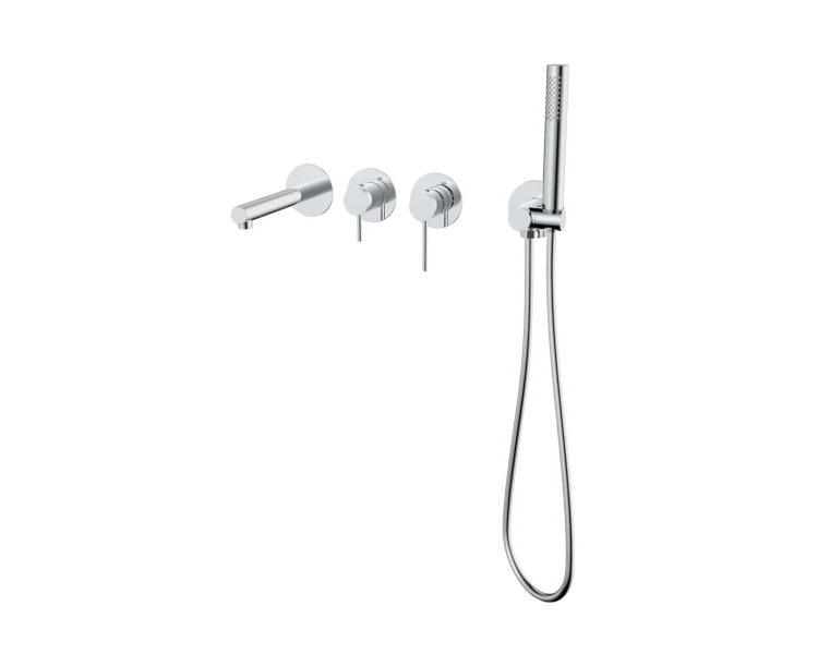 Bateria wannowa ścienna lugo cmb7554ch z zestawem natryskowym chrom