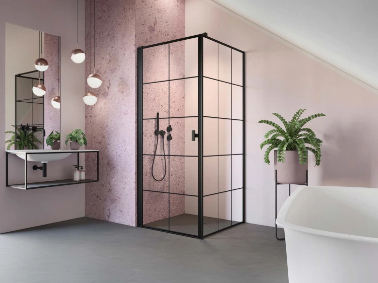 Kabina Radaway Nes 8 Black KDJ I Factory 90x90x200 lewa