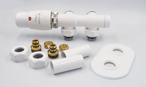 Zestaw zaworów termostatyczny Twins Radeco lewy / prawy biały