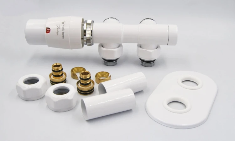 Zestaw zaworów termostatyczny Twins Radeco lewy / prawy biały