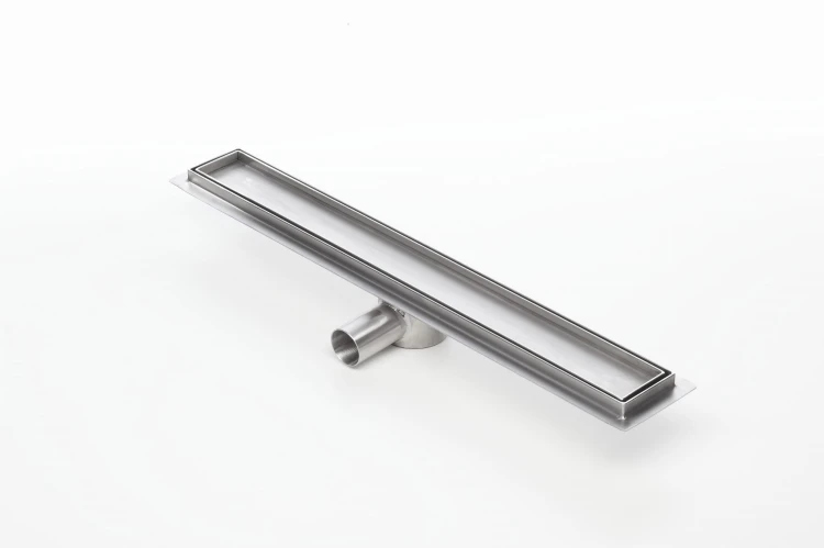 Odpływ liniowy z flanszą i metalowym syfonem Kesmet 80 cm z rusztem Ceramic Tile