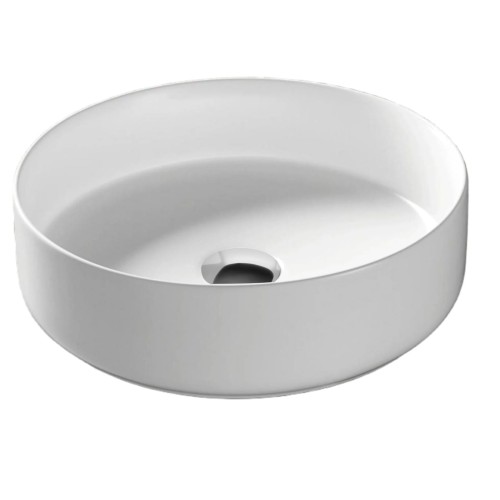 Umywalka nablatowa lugo okrągła 360x120 mm z korkiem chrom