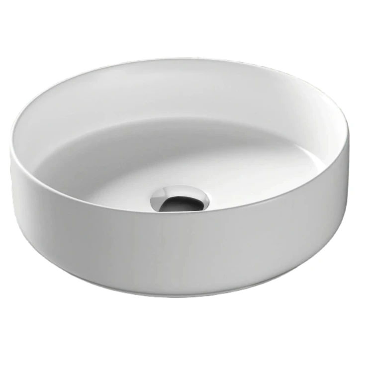 Umywalka nablatowa lugo okrągła 360x120 mm z korkiem chrom