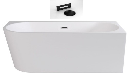 Wanna wolnostojąca Zoya Besco 150x75 prawa biała maskownice czarne