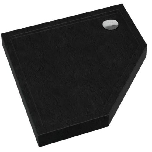 Brodzik pięciokątny Cameron Black Stone 80x80 Schedpol Schedline, czarny