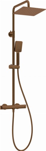 Deszczownica z baterią prysznicową szczotkowany brąz Therm Deante