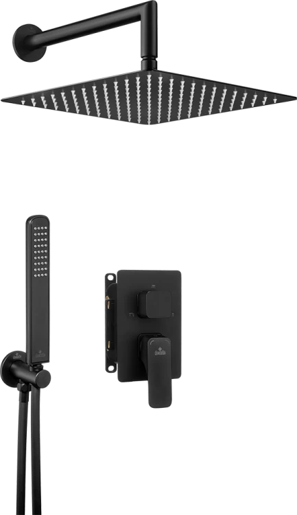 Deante Hiacynt Nero Komplet z boxem podtynkowym natryskowy