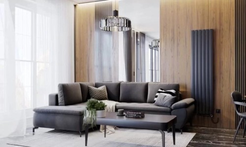 Grzejnik wodno-elektryczny Solis podwójny czarny 180x44,5 Luxrad