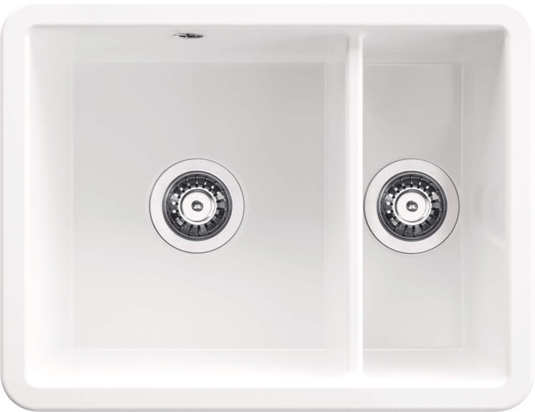 Zlewozmywak ceramiczny 1.5-komorowy biały Lumi Deante