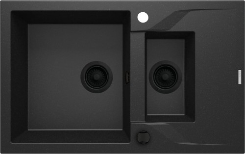 Zlewozmywak granitowy 1.5-komorowy z ociekaczem grafit metalik Andante Deante