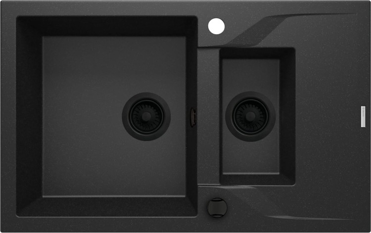 Zlewozmywak granitowy 1.5-komorowy z ociekaczem grafit metalik Andante Deante