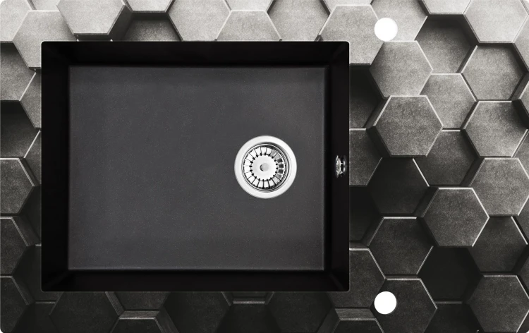 Zlewozmywak szklano-granitowy 1-komorowy z ociekaczem Andante Glass