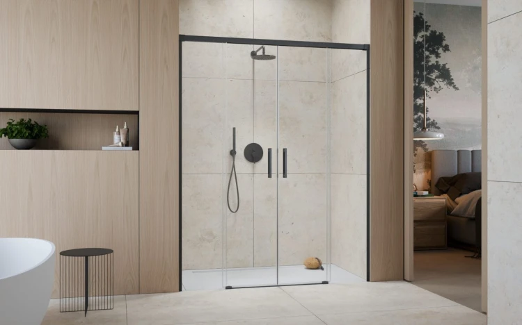 Drzwi prysznicowe Idea Brushed GunMetal DWD Radaway szkło przejrzyste