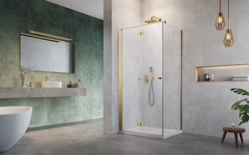 Kabina prysznicowa Radaway Nes Brushed Gold KDJ B lewa