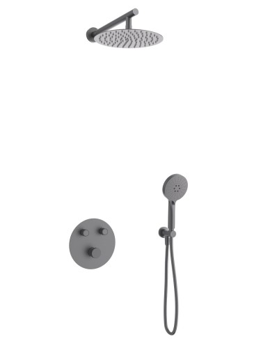 Zestaw prysznicowy lugo z04mgm deszczownica 25cm mieszacz słuchawka prysznicowa gunmetal
