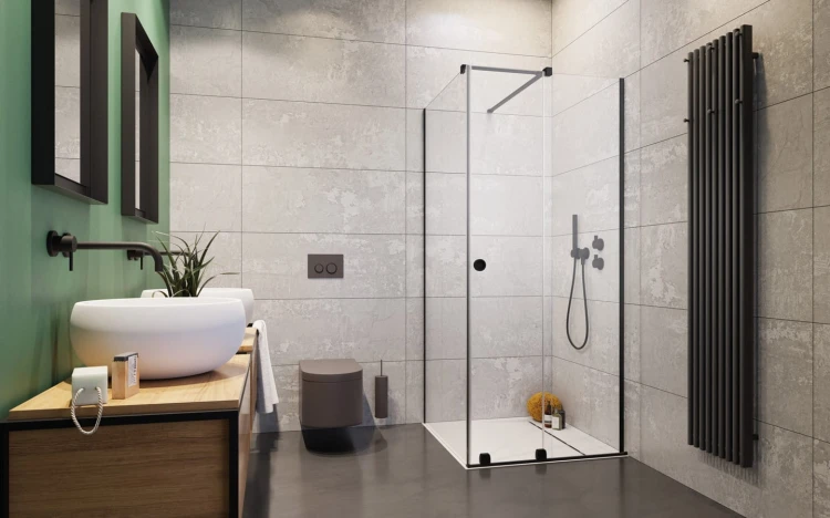 Kabina prysznicowa Furo Black KDJ RH 90x90x200 Radaway czarna prawa