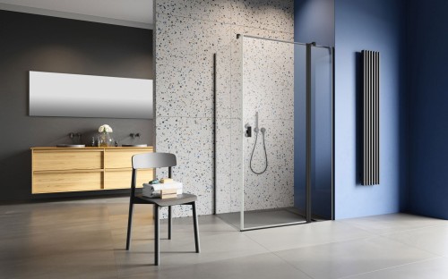 Kabina Radaway Nes Black KDJ II 80x80x200 prawa przejrzysta