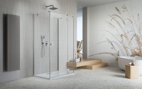 Kabina przyścienna Radaway Essenza Brushed Nickel KDJ+S prawa