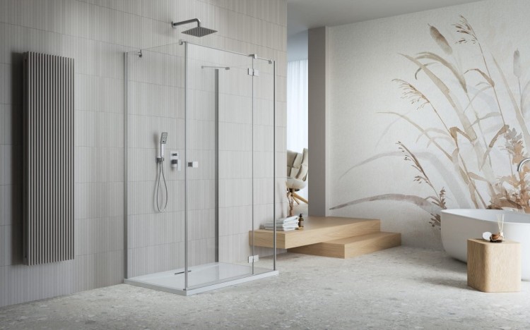 Kabina przyścienna Radaway Essenza Brushed Nickel KDJ+S prawa
