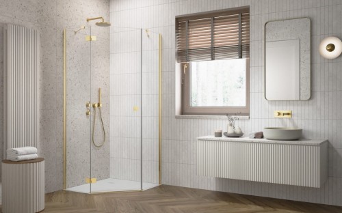 Kabina pięciokątna Radaway Essenza 8 Gold PTJ lewa