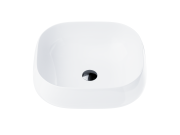 Wolnostojąca umywalka nablatowa corsan 649933 owalna biała 45 x 41 x 14,5 cm z korkiem czarnym