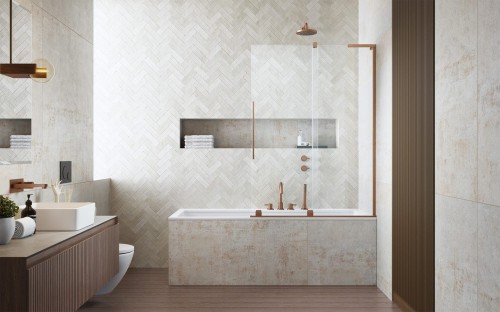 Parawan nawannowy Furo SL Brushed Copper PND II Radaway prawy miedź