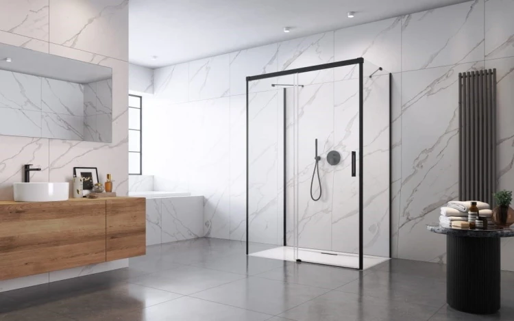 Kabina prysznicowa Radaway Idea Black KDJ+S 110x80x200,5 czarna lewa