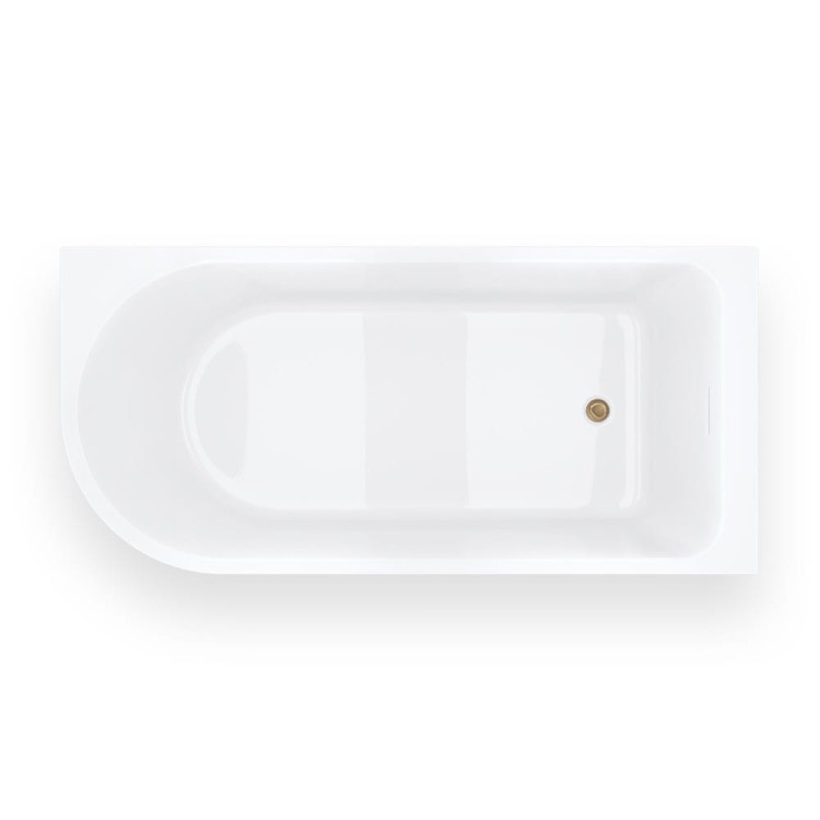 Wanna narożna invelia v220lpbgl 160x75 cm montaż prawostronny korek klik klak złoto szczotkowane