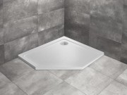 Brodzik pięciokątny Radaway Doros PT E 90x80x5 Stone biały prawy