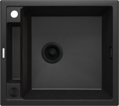 Zlewozmywak granitowy magnetyczny 1-komorowy bez ociekacza - grafit metalik Deante Magnetic