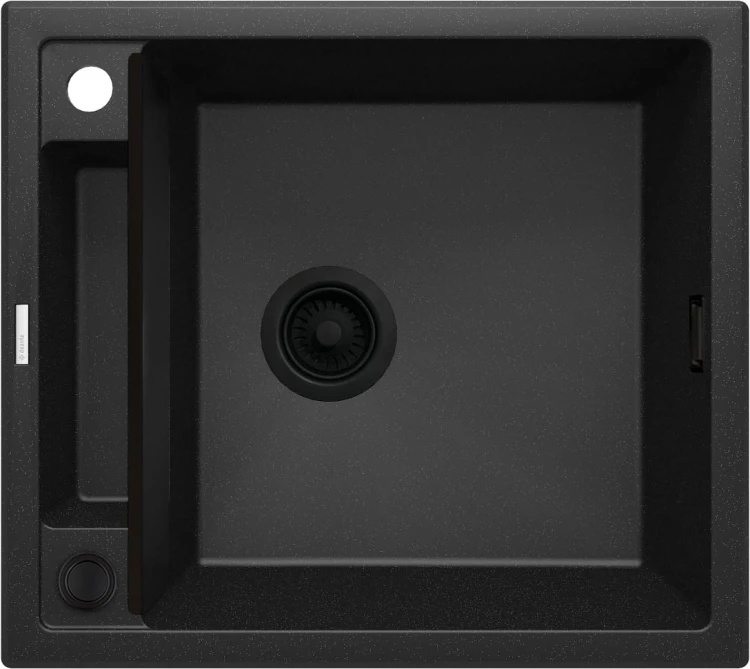 Zlewozmywak granitowy magnetyczny 1-komorowy bez ociekacza - grafit metalik Deante Magnetic