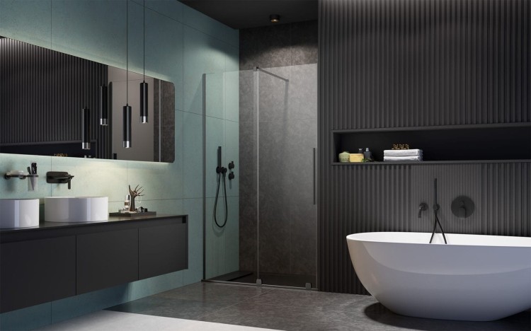 Drzwi prysznicowe Furo Brushed GunMetal DWJ Radaway lewe