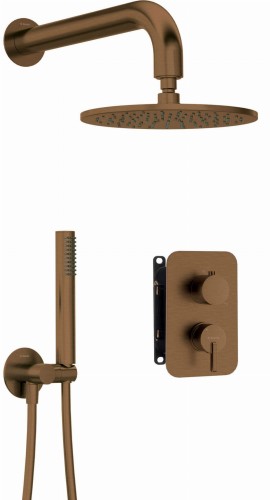 Zestaw prysznicowy podtynkowy z BOXem szczotkowany brąz Silia Deante