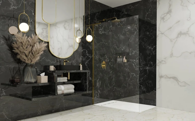 Kabina prysznicowa walk-in Radaway Modo SL Gold II lewa