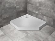 Brodzik pięciokątny Radaway Doros PT E Compact 100x80 Stone biały lewy