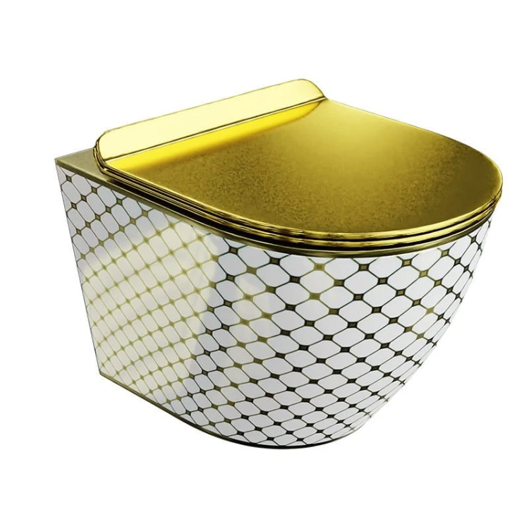 Miska wisząca wc Sofi Slim Checked Gold Lavita