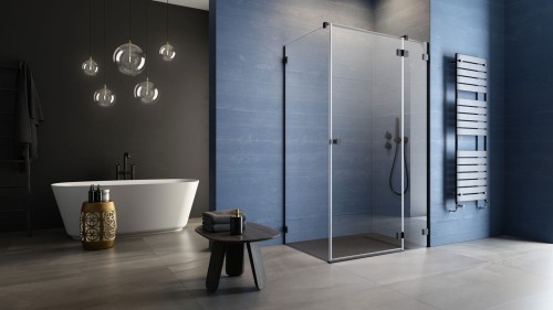Kabina Radaway Essenza Pro Black KDJ 100x90x200 prawa przejrzysta