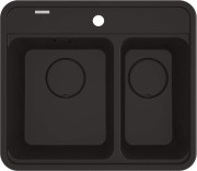 Zlewozmywak granitowy 1.5-komorowy nero czarny Momi Deante