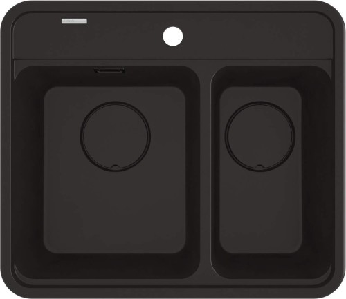 Zlewozmywak granitowy 1.5-komorowy nero czarny Momi Deante