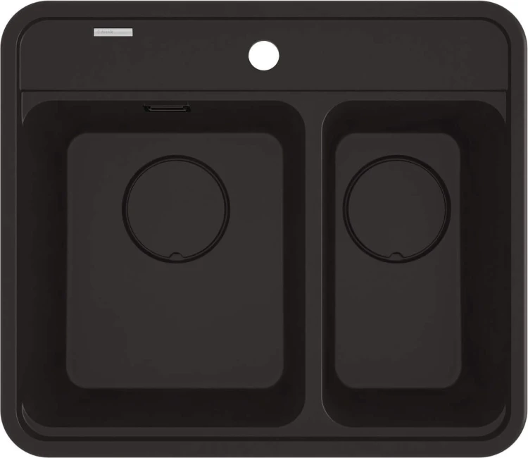 Zlewozmywak granitowy 1.5-komorowy nero czarny Momi Deante
