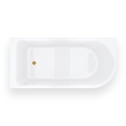 Wanna narożna invelia v220xllgl 170x80cm montaż lewostronny korek klik klak złoty