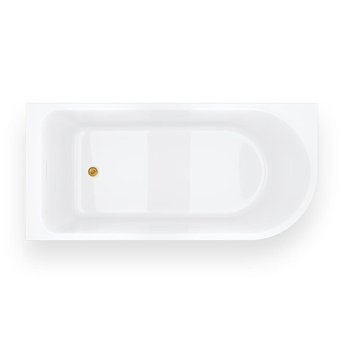 Wanna narożna invelia v220xllgl 170x80cm montaż lewostronny korek klik klak złoty