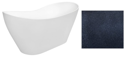 Wanna wolnostojąca Besco VIYA GLAM 160x70 grafitowa