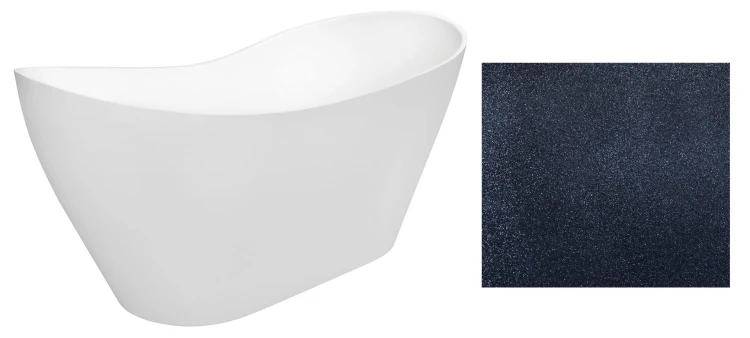 Wanna wolnostojąca Besco VIYA GLAM 160x70 grafitowa