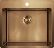 Zlewozmywak stalowy 1-komorowy brąz Olfato Precious Deante