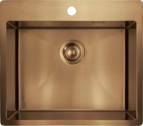 Zlewozmywak stalowy 1-komorowy brąz Olfato Precious Deante