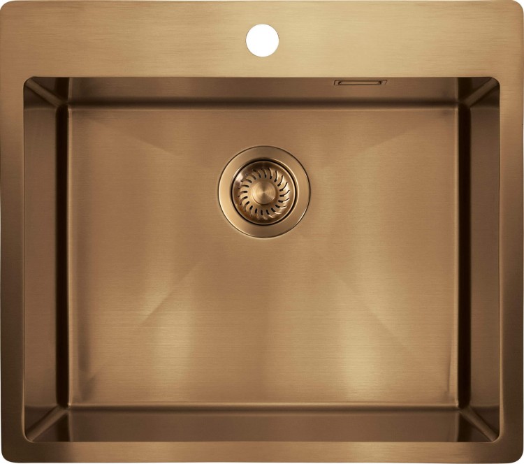Zlewozmywak stalowy 1-komorowy brąz Olfato Precious Deante