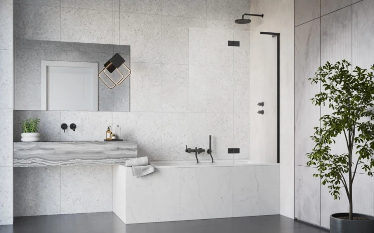 Parawan nawannowy Radaway Essenza 8 SL Black PND II prawy