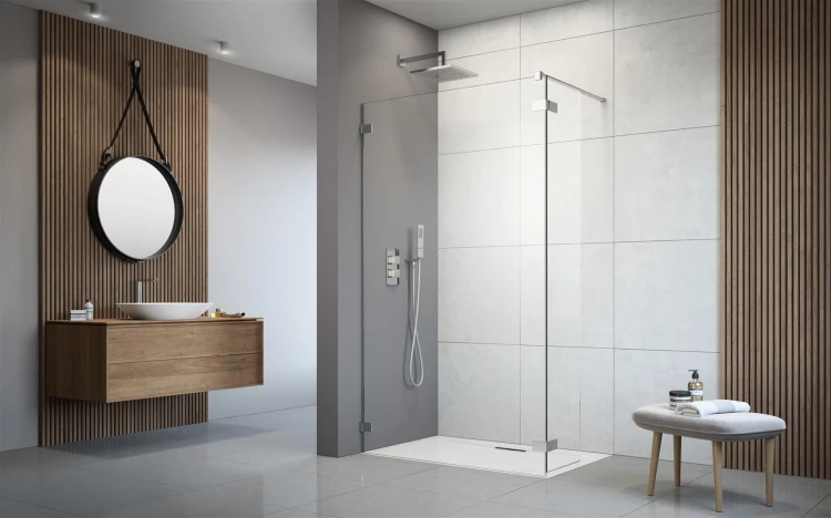 Kabina Radaway Arta walk-in 130x200 lewa, szkło przejrzyste